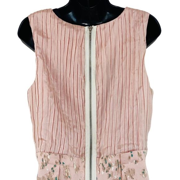 Poleci Blush Pink 100% Silk Sleeveless Sheath Dress Sz 6 NWT - Picture 8 of 14